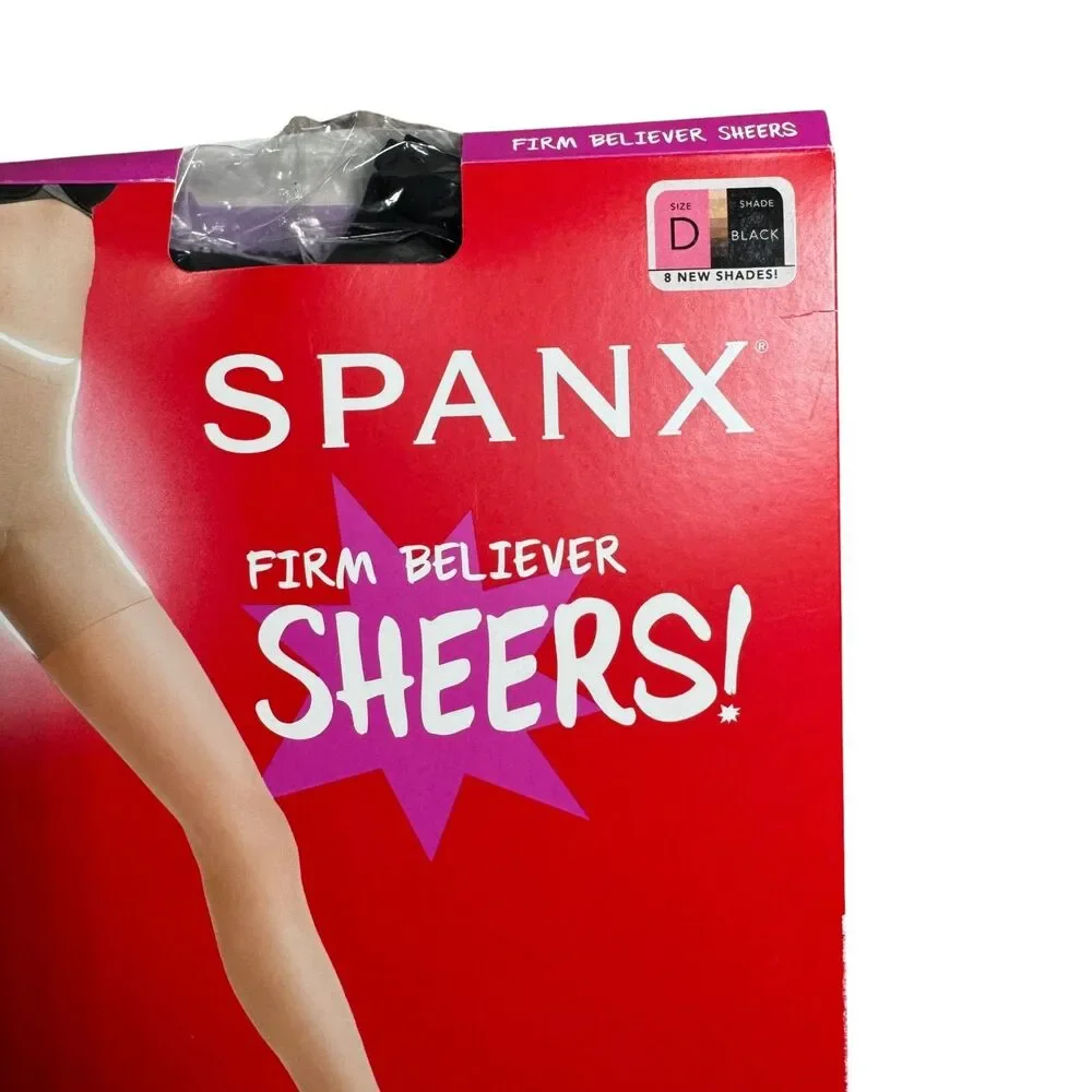 SPANX Sheers Pantyhose Women's D 20 Denier Black Firm Believer Full Length NWT